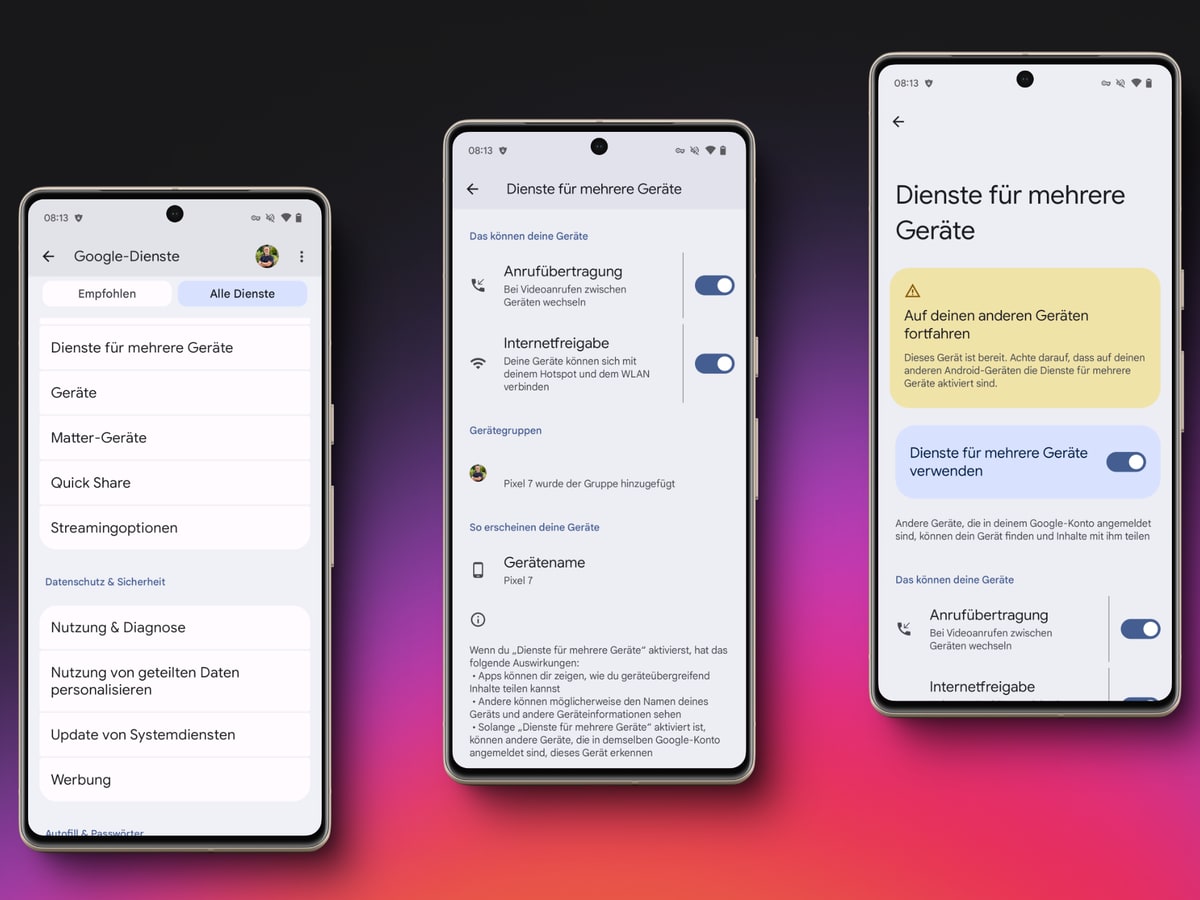 Android: Dienste für mehrere Geräte gehen in die breitere Verteilung