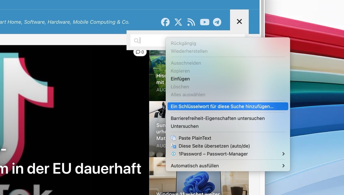 Firefox: Benutzerdefinierte Suchmaschine auf Google- oder Seitenbasis nutzen