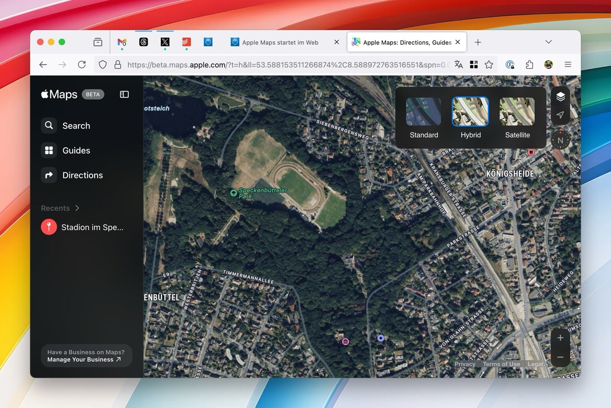 Firefox mit Apple Maps im Web kompatibel