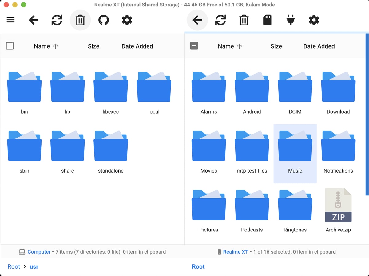 OpenMTP 3.2.25: Android File Transfer für macOS
