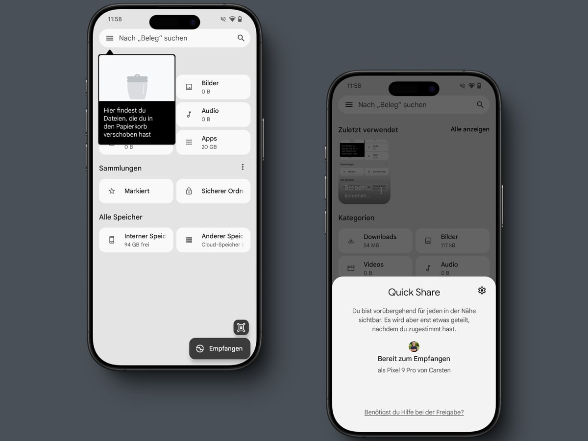 files:-android-app-mit-prominenter-empfangen-schaltflache