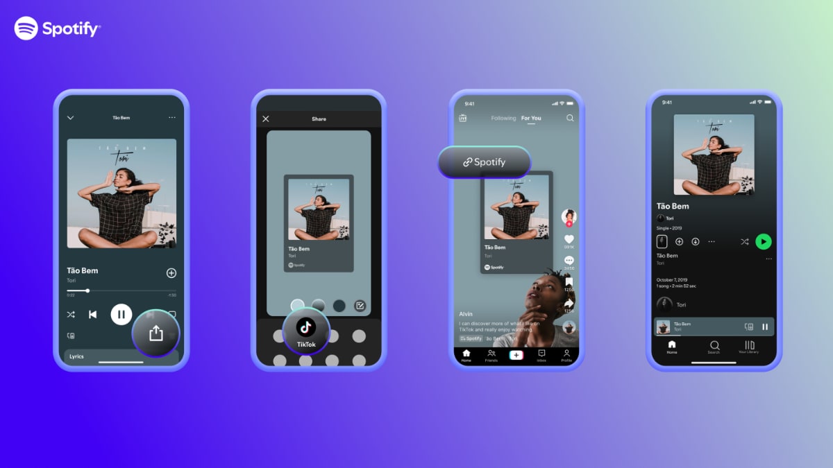 Spotify mit neuen Integrationen für TikTok und Instagram