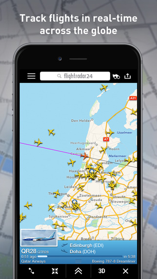 App Flightradar24: Flug-Anzeigetafel
