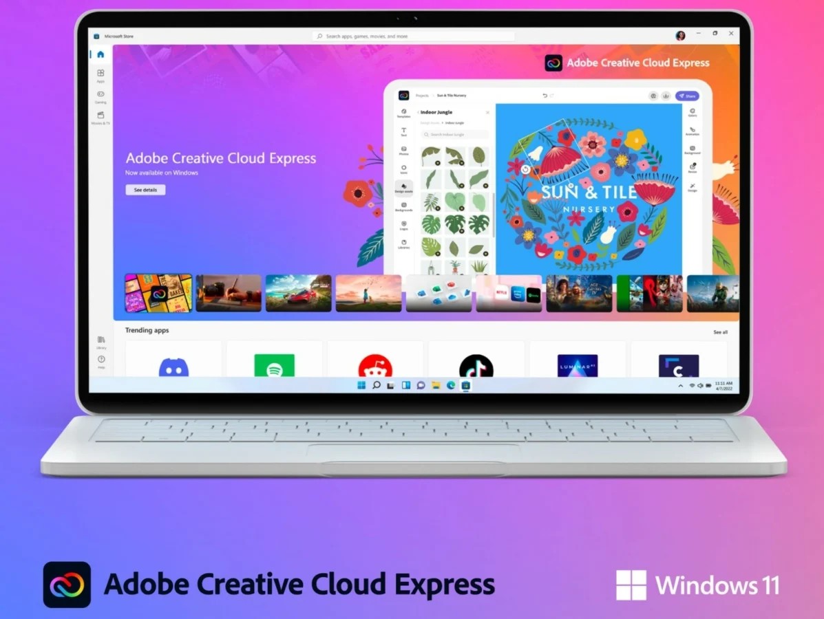 Adobe Creative Cloud Express für Windows im Microsoft Store veröffentlicht
