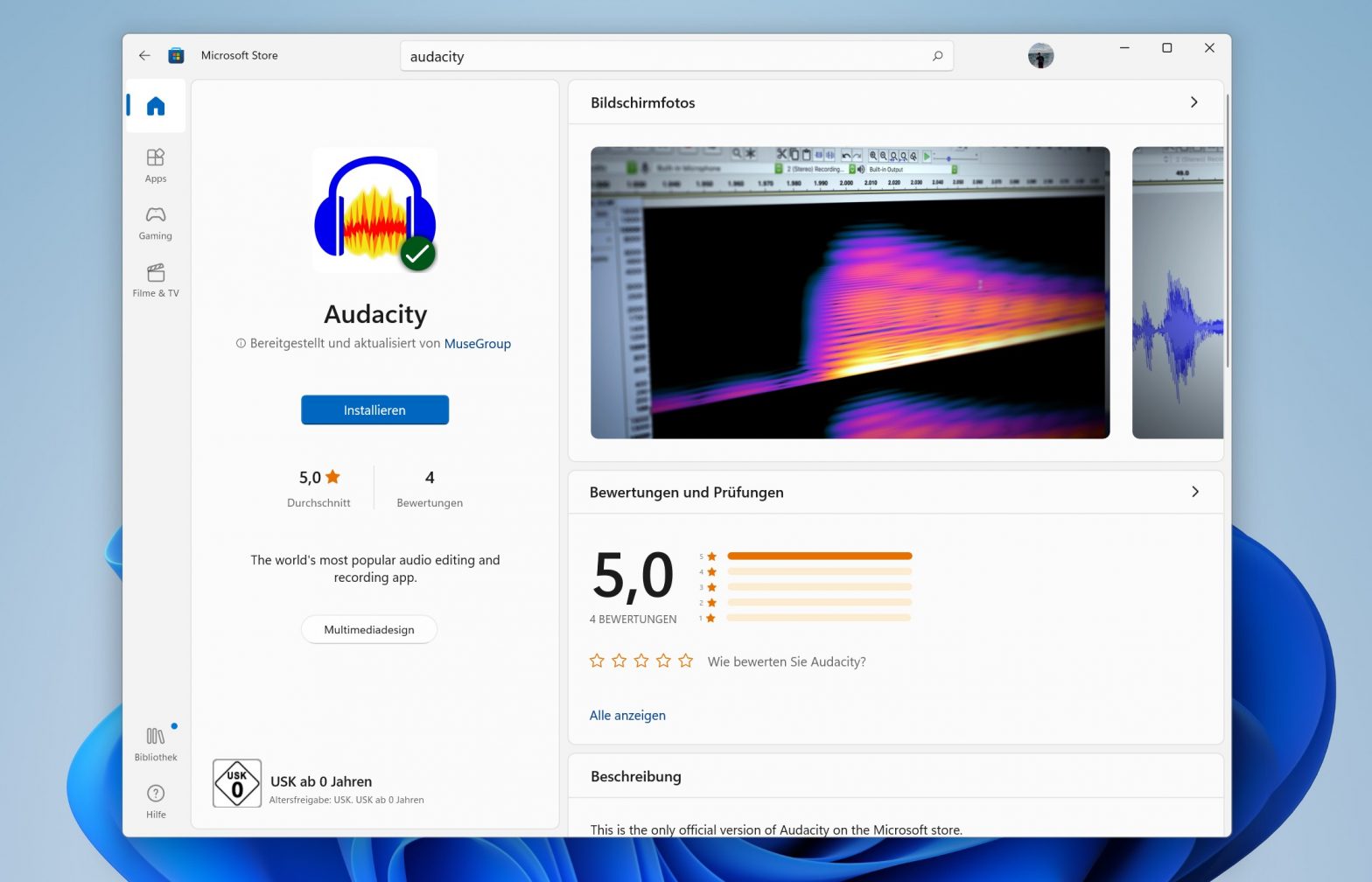 Audacity: Open-Source Audio-Editor kommt in den Microsoft Store