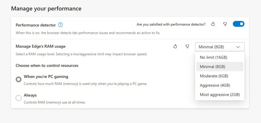 Microsoft Edge bekommt neue RAM-Limit-Option