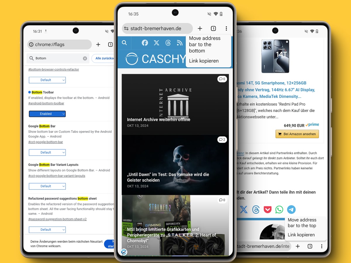 Chrome Canary für Android: Adressleiste am unteren Bildschirmrand platzierbar