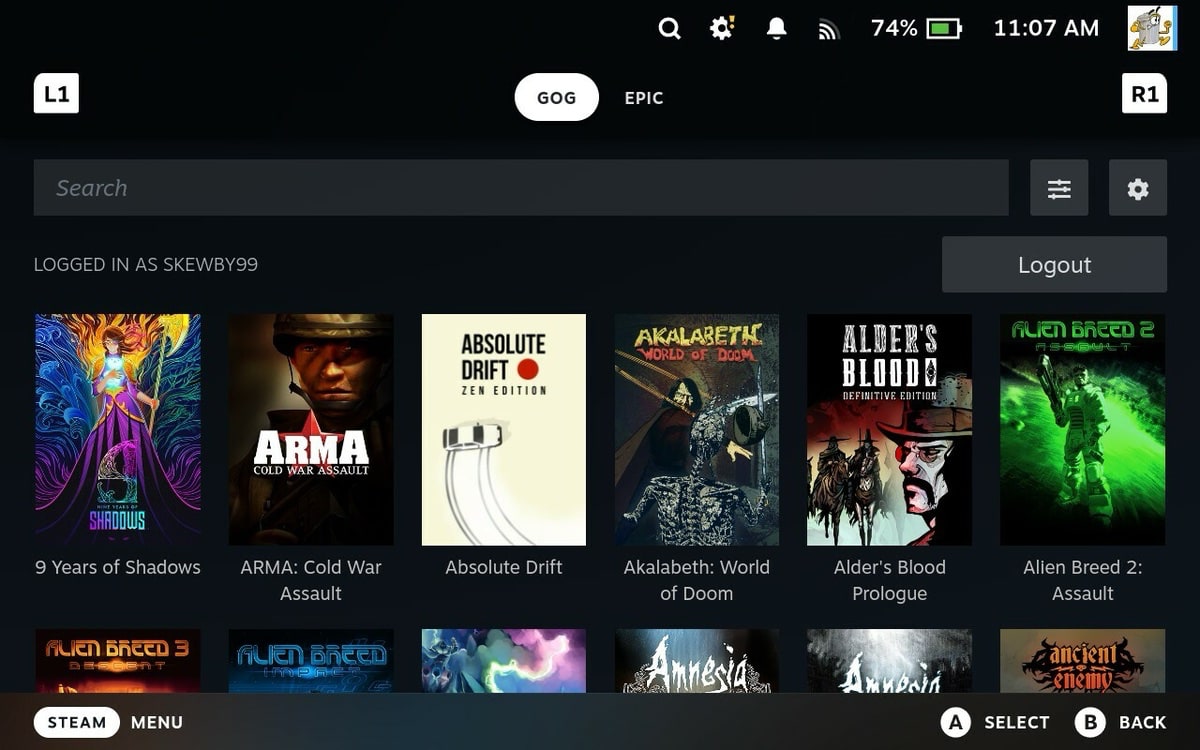Steam Deck: Integration von GOG und Epic Games Store durch den Junk Store