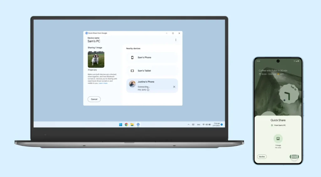 Google bringt Aidrop-Alternative Quick Share auf Windows 11 ARM