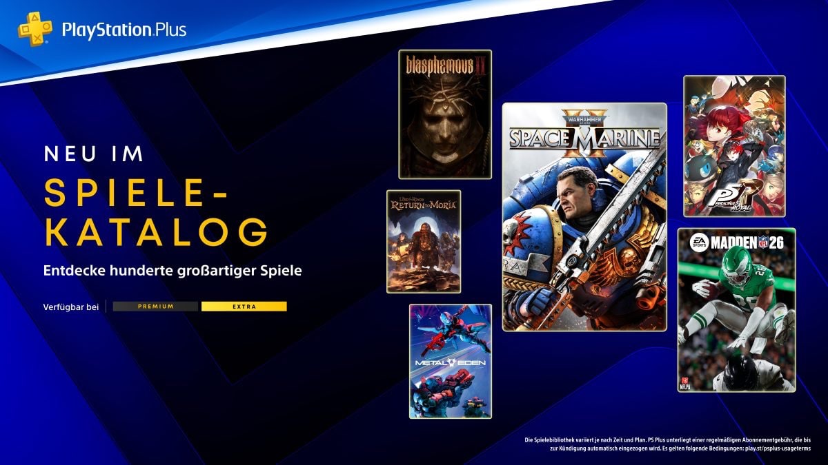 PlayStation Plus: Space Marine 2, Persona 5 Royal und mehr ab März im Spielekatalog