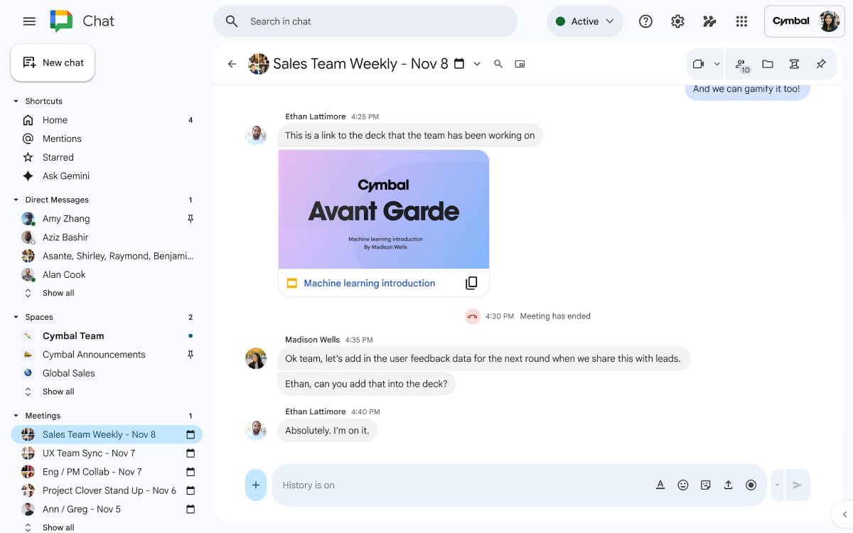 google-chat:-neuer-bereich-fur-meetings-soll-unterhaltungen-besser-sortieren