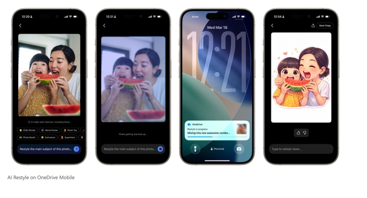 Microsoft OneDrive: AI Restyle verpasst Fotos einen neuen Anstrich