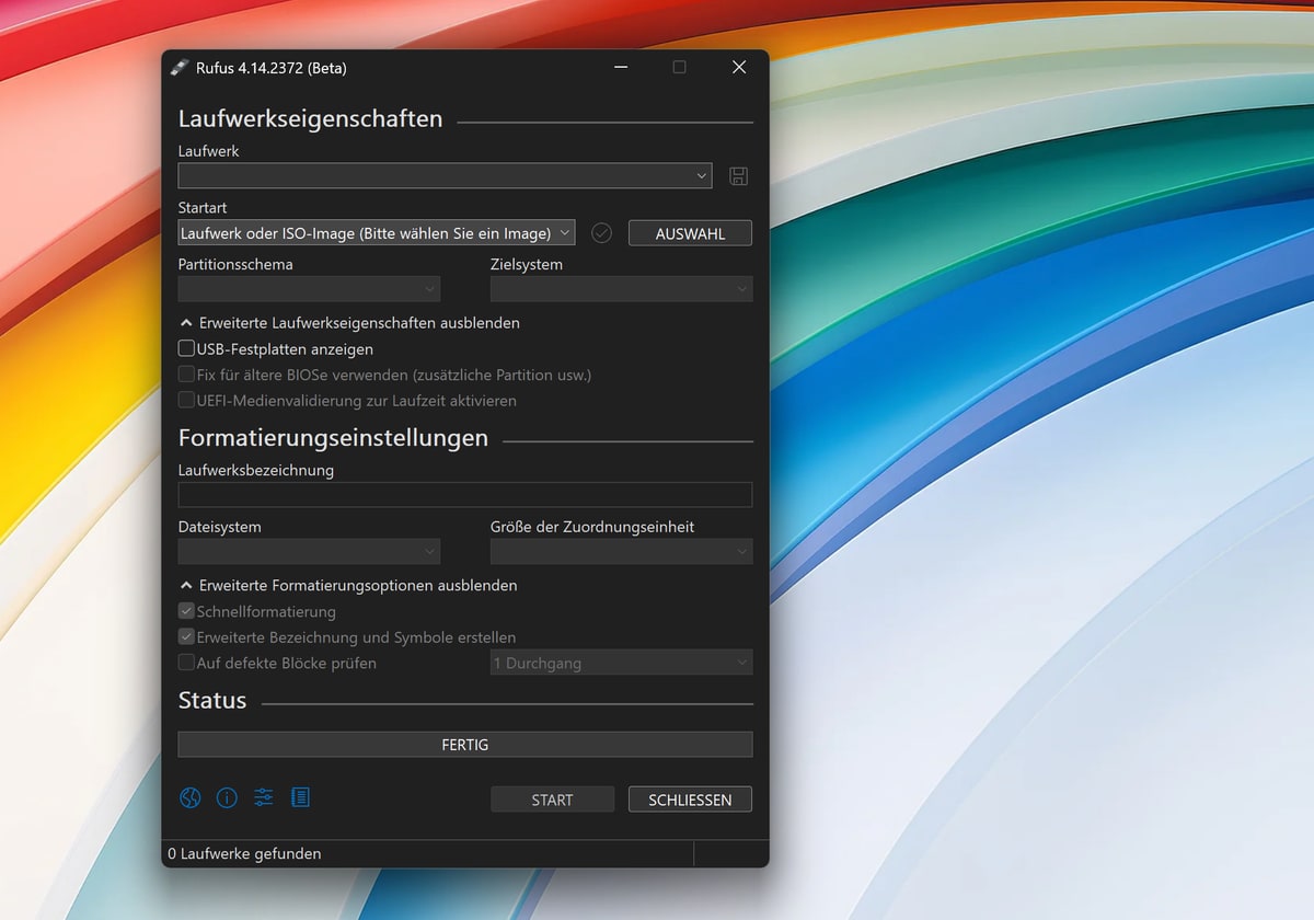 Rufus mit stiller Windows-11-Installation und neuen Tools