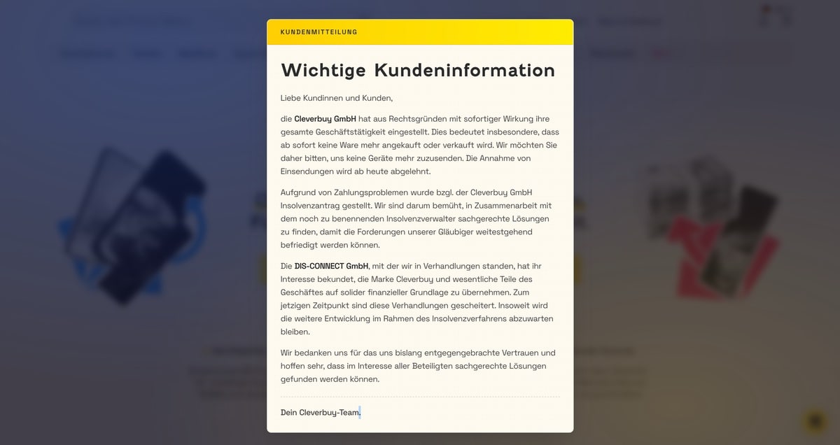 aus-fur-cleverbuy:-insolvenzantrag-gestellt-und-betrieb-eingestellt