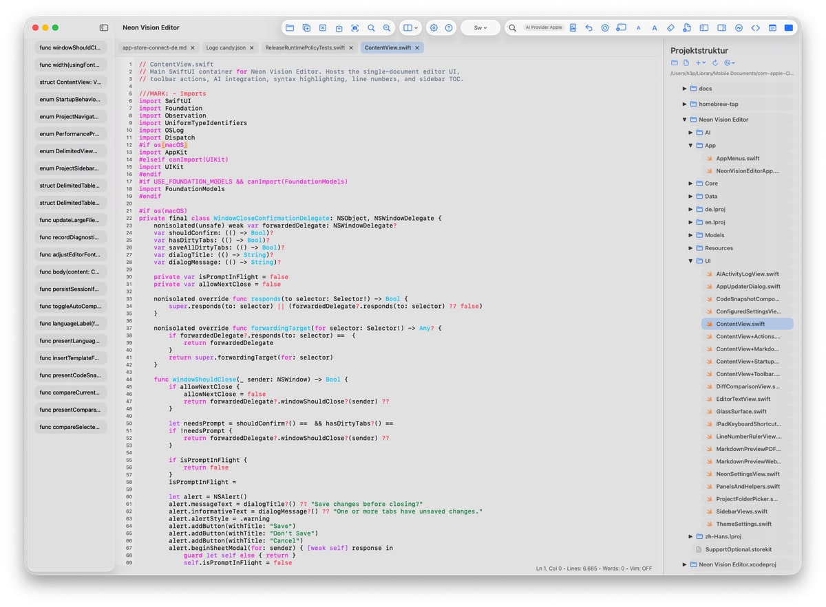 neon-vision-editor:-schlanker-(code-)editor-fur-macos,-iphone-und-ipad