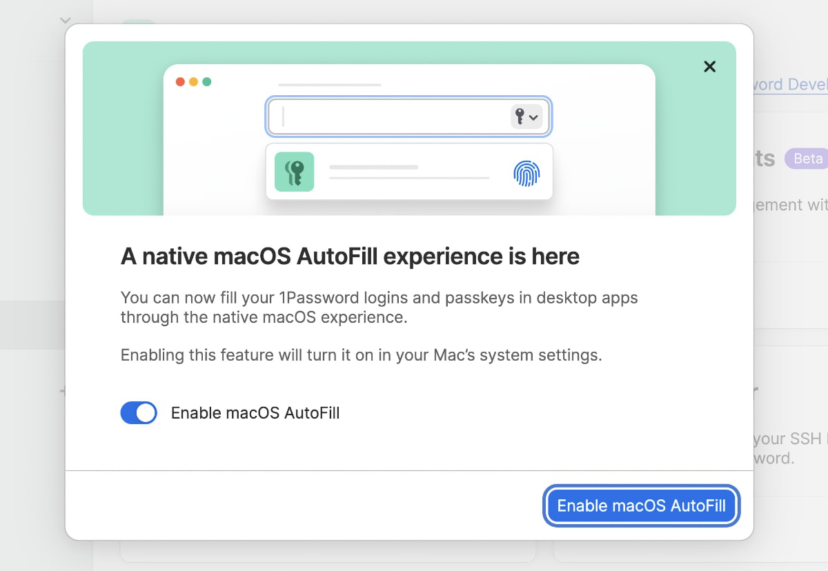 1Password testet natives macOS-Autofill in der Beta
