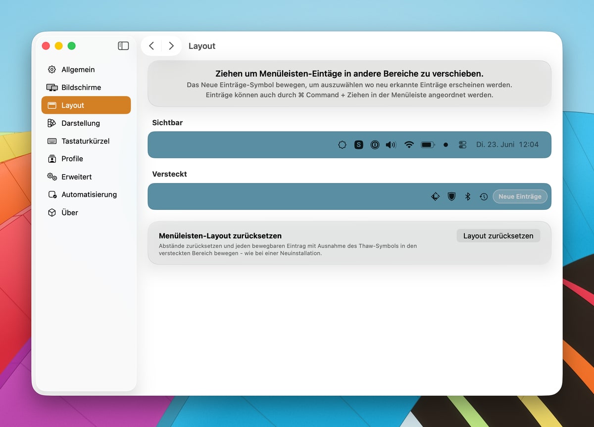 Menüleistensymbole unter macOS: Thaw 2.0 steht vor der Tür: Das steckt in der neuen Version