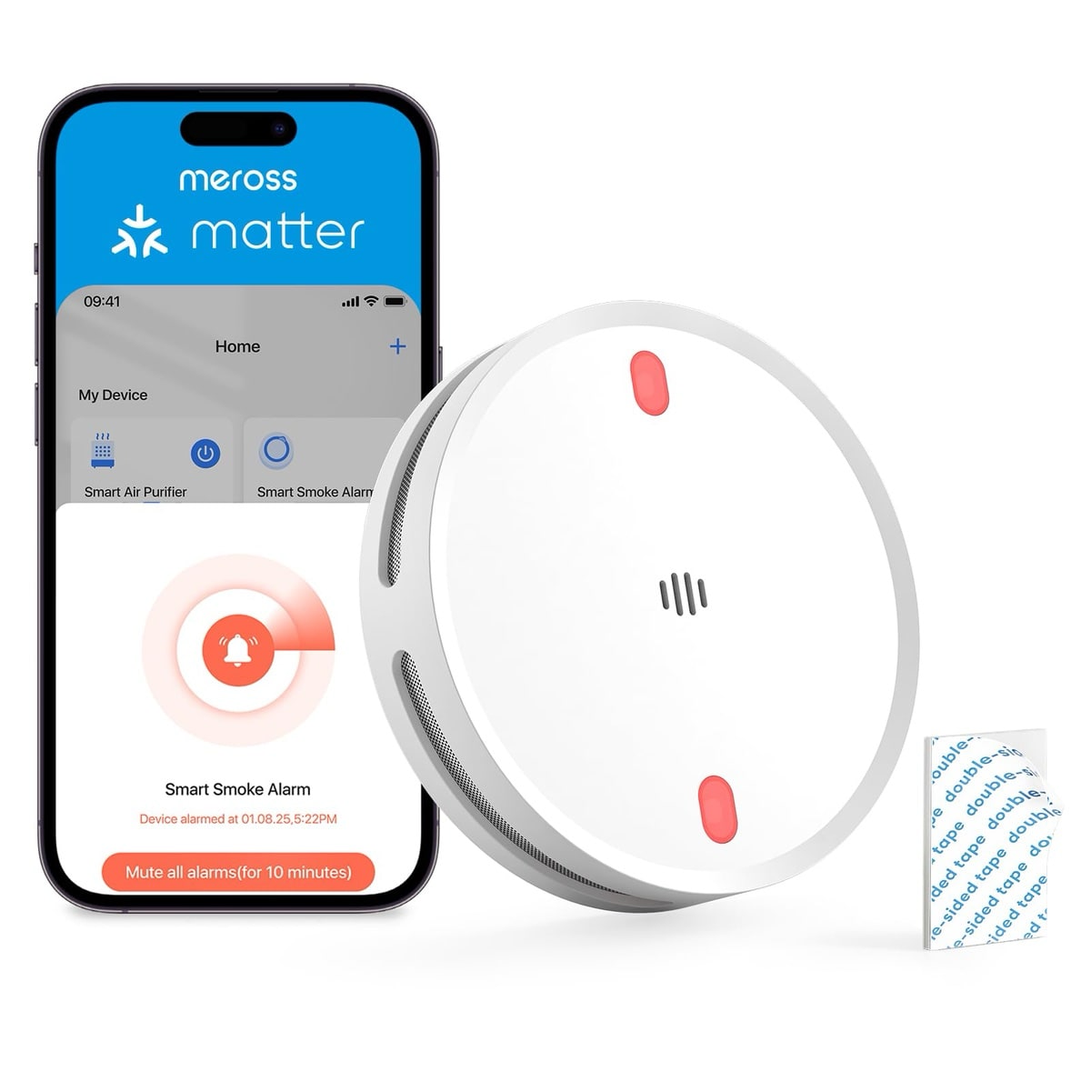 neues-smart-home-zubehor-von-meross:-vernetzter-rauchmelder-mit-fluchtlicht-und-matter-support