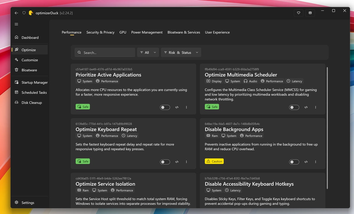 optimizerduck:-quelloffenes-tuning-tool-fur-windows